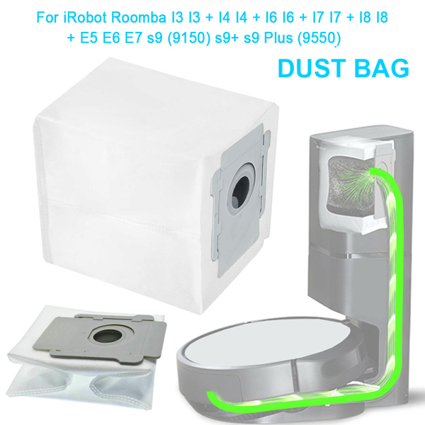 适用于：iRobot Roomba i3 i3+ i4 i4+ i6 i6+ i7 i7+ i8 i8+ E5 E6 E7 s9 s9+ s9 Plus 系列扫地机 集尘袋（袋装）1个-2