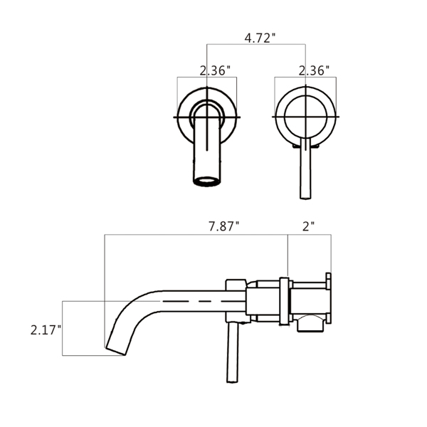 单手柄壁挂式浴室水龙头Single Lever Handle Wall Mounted Bathroom Faucet-11