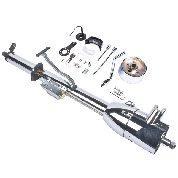 A3-汽车转向柱 32" Chrome Stainless Tilt Steering Column with Key Auto Hot Rod R91004C-32"-1