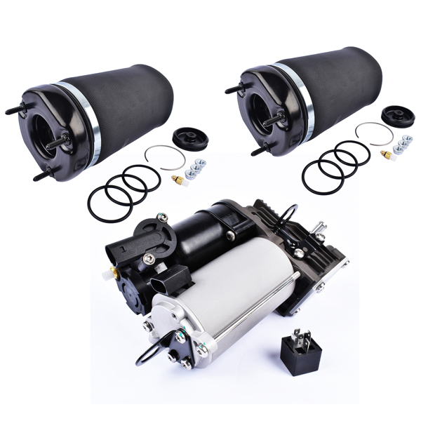 空气弹簧 Pair Front Air Suspension Spring Bags + Compressor Pump for Mercedes-Benz GL-Class X164 GL350 GL450 GL550 M-Class W164 ML350 ML500 ML550 1643204313 1643200304-5