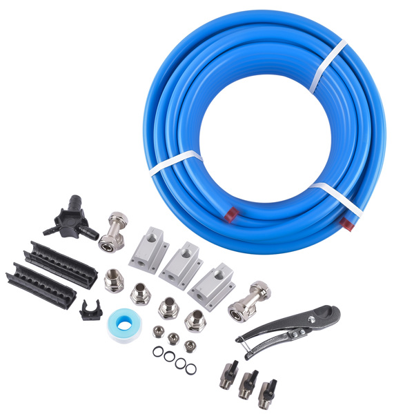  空气压缩机管路套件 Compressed Air System Master Kit for M7500 3/4 Inch Pipe x 100 FT 2 Tee Fittings-7