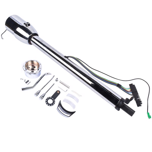 A3-汽车转向柱 30" GM Steering Column Tilt Automatic No Key Universal W/ 9 Holes Adapter Chrome-6