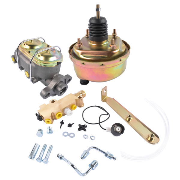 刹车总成 7" Single Zinc Power Brake Booster + 1" Bail Top Master Cylinder + Disc/Drum Proportioning Valve Kit-7