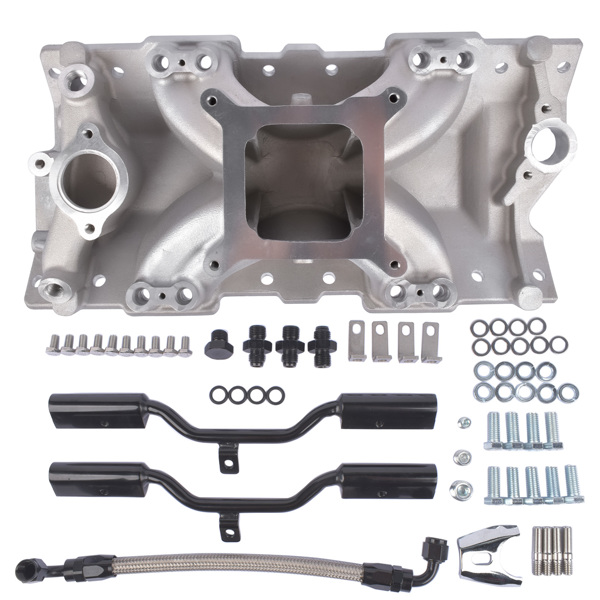  进气歧管 4150 EFI Single Plane Intake Manifold with Fuel Rail for Chevy Small Block Gen I-1