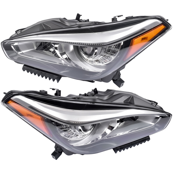 汽车大灯 Pair Front Headlight Headlamp Assembly Non AFS Full LED For Infiniti Q70 Sedan 2015-2019 Driver+Passenger Side 260604AP0A 260604AP0B 260104AP0A 260104AP0B-2