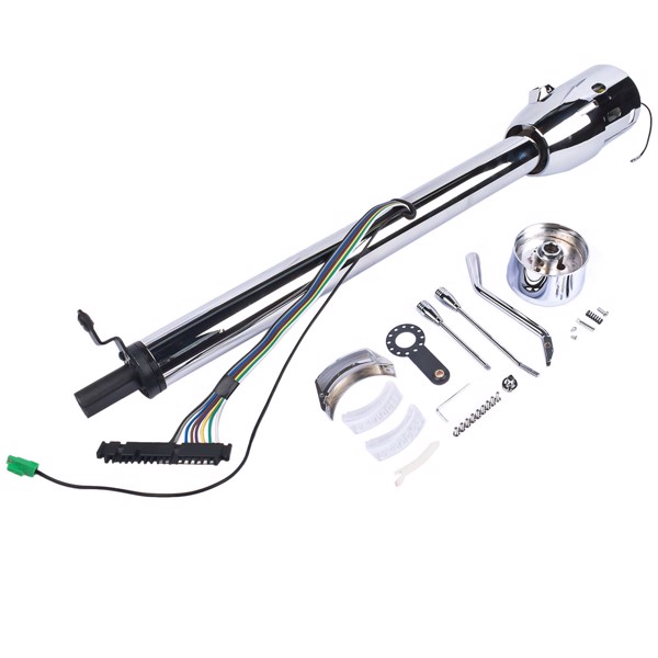 A3-汽车转向柱 30" GM Steering Column Tilt Automatic No Key Universal W/ 9 Holes Adapter Chrome-5