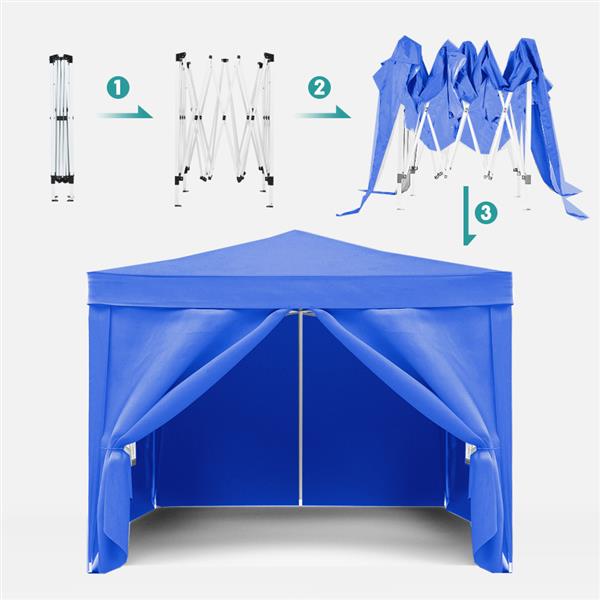 10x10弹出式遮阳篷户外便携式派对折叠帐篷，带 4 个可拆卸侧壁 + 便携包 + 4 个配重袋-5