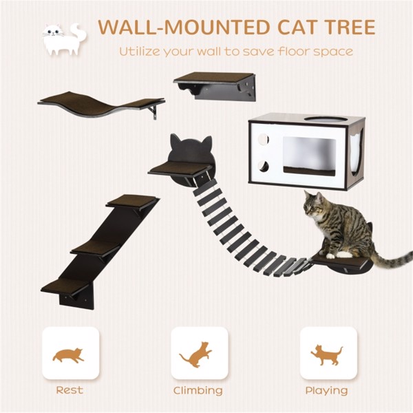 猫舍/木制猫屋/猫爬塔/猫墙架 （ Amazon Shipping）（WalMart禁售）（周末不发货）-7