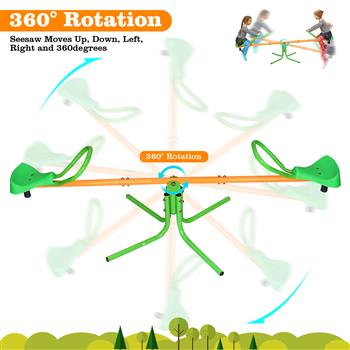 360 度旋转户外儿童旋转跷跷板坐式旋转跷跷板户外游乐场设备旋转跷跷板适用于后院
