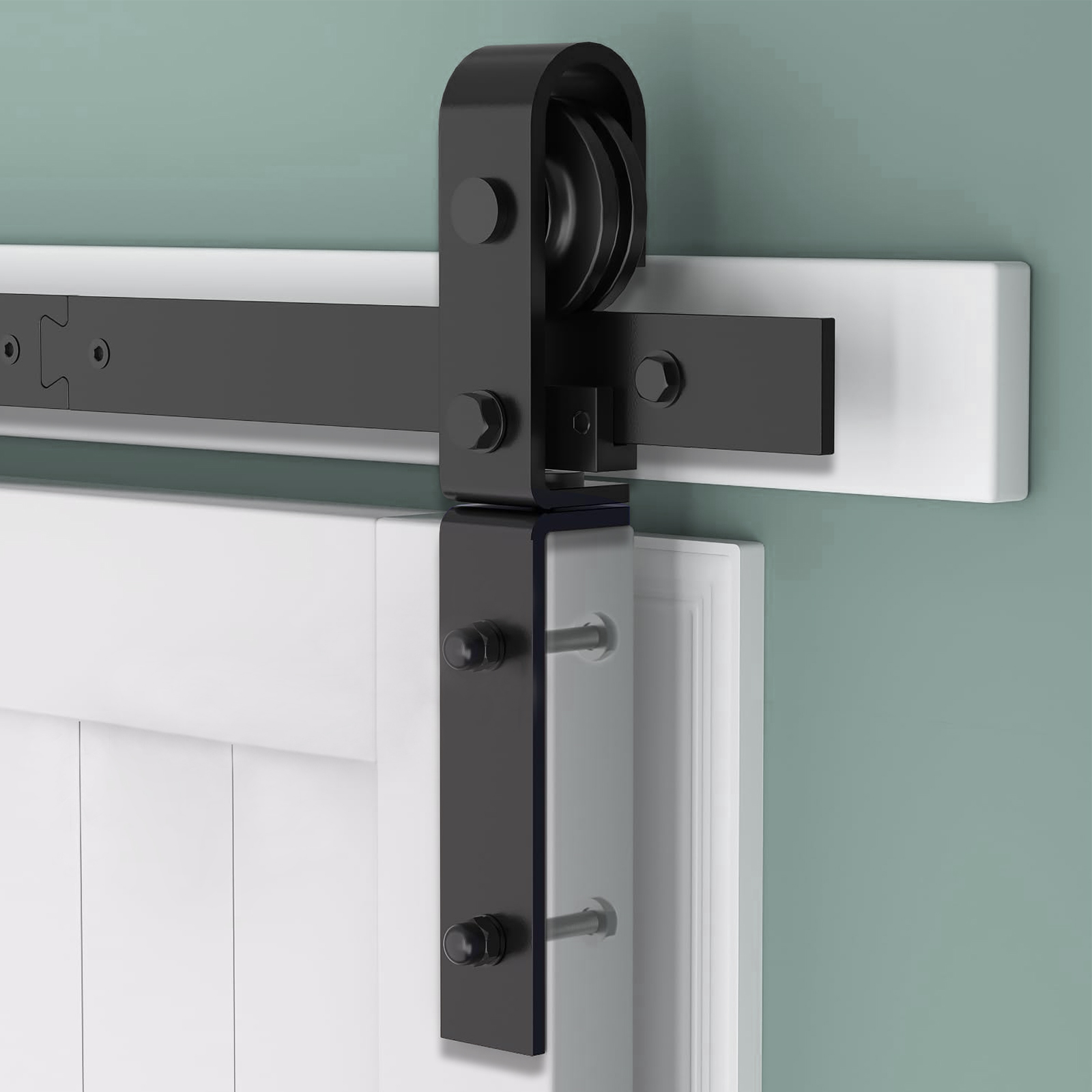 SKYSEN 68" Bifold Barn Door Hardware Kit - Fit For 4 Bifold Barn Door, Space Saving Folding - View #10