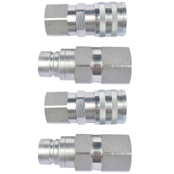 液压传动阀 Hydraulic Quick Connect Coupler Coupling Set for Skid Steer BobCat Loader (2pcs)-7