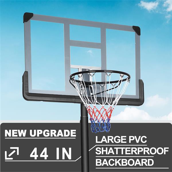 Portable Basketball Stand Backboard System Stand Height Adjustable 6.6ft - 10ft with 44 Inch Backboard and Wheels for Adults Youth Outdoor Indoor Basketball Stand Game Set - 25