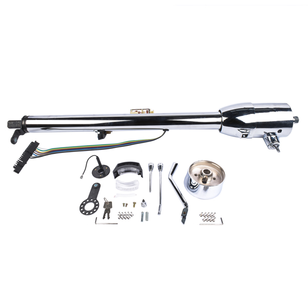 A3-汽车转向柱 32" Chrome Stainless Tilt Steering Column with Key Auto Hot Rod R91004C-32"-2