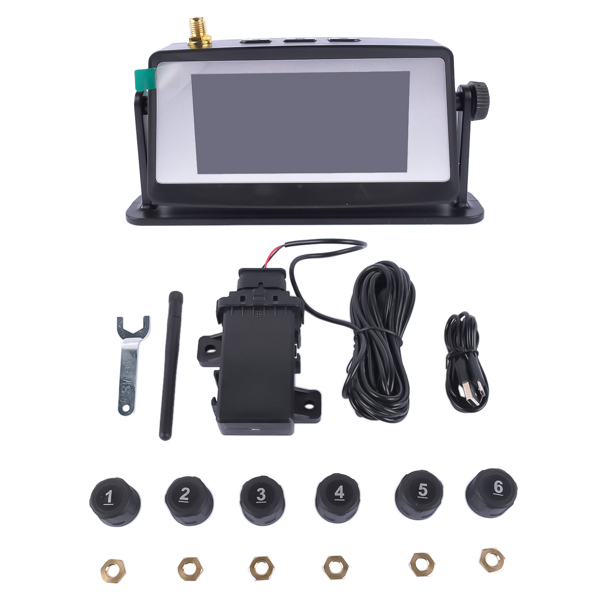 房车胎压监测系统 Tire Pressure Monitoring System For RVs &Trucks(6) Color Monitor + 6 at Sensors-1