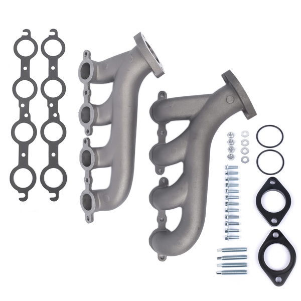 排气歧管 LS Swap Cast Iron Manifold Headers for Chevy Corvette Camaro LS1 LS2 LS3 9988-R-BLEM-5