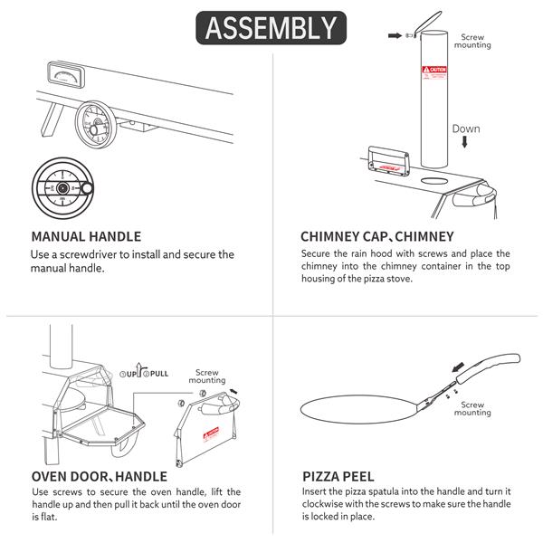 半自动银色 12 户外披萨烤箱便携式燃木披萨烤箱户外烹饪披萨制作器便携式披萨烤箱适用于正宗石烤披萨-5