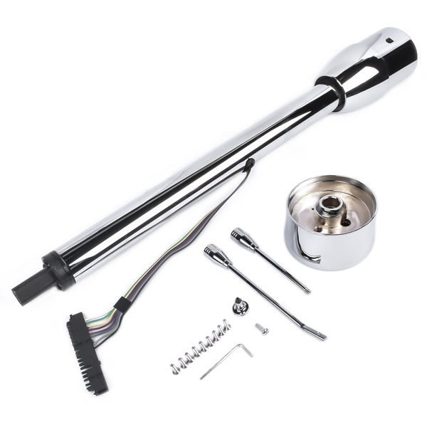 A3-汽车转向柱 30" Chrome Tilt Street Rod Floor Shift Steering Column with Wheel Adapter No Key-5