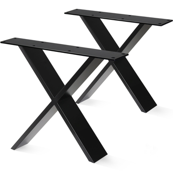 金属桌腿，76 厘米X形桌框，家具 DIY 用桌腿，适用于餐桌、会议桌、茶几，两件装