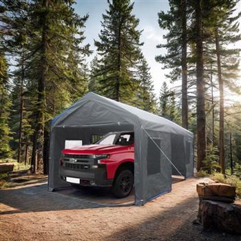 12x20 英尺派对帐篷重型户外便携式车库通风天篷车棚汽车遮蔽处