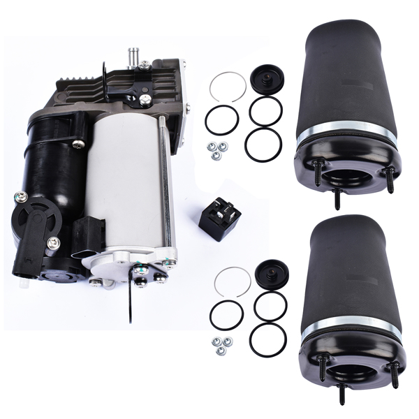 空气弹簧 Pair Front Air Suspension Spring Bags + Compressor Pump for Mercedes-Benz GL-Class X164 GL350 GL450 GL550 M-Class W164 ML350 ML500 ML550 1643204313 1643200304-7