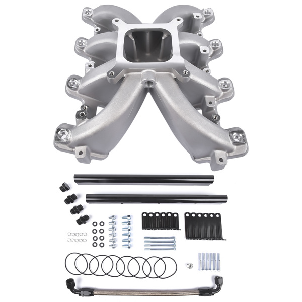 进气歧管 Single Plane EFI Intake Manifold w/ Fuel Rails for GM Gen III IV LS LS1/LS2/LS6-6