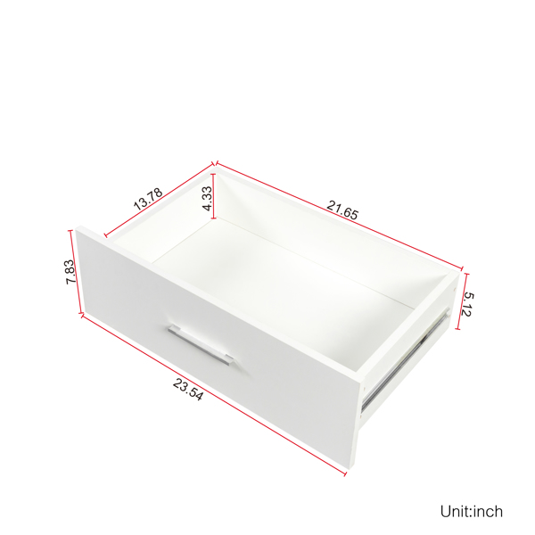  白色 刨花板贴三胺 47.2*27.6*15.7in 六抽 抽屉柜 N001-14