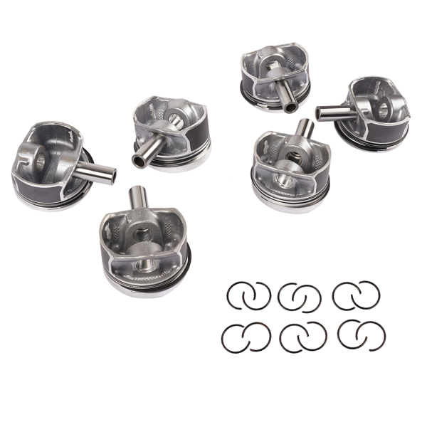 活塞套装 6Pcs Pistons Rings Kit for Phaeton Passat Touareg Porsche Cayenne Audi Q7 06-17-6