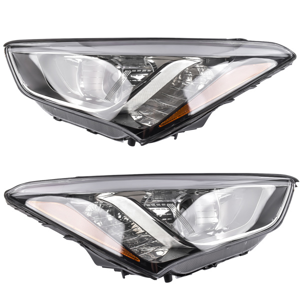  大灯 Halogen Headlight Headlamp Front Left & Right for Hyundai Santa Fe 2013-2016-4