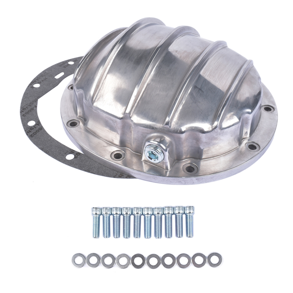 曲轴盖 Differential Cover 8.5" & 8.6" Ring Gear DIff 10 Bolt Polished Aluminum for GM-5