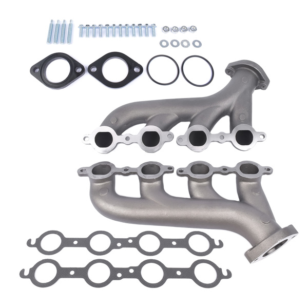 排气歧管 LS Swap Cast Iron Manifold Headers for Chevy Corvette Camaro LS1 LS2 LS3 9988-R-BLEM-1