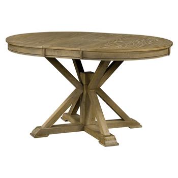 复古实用可延伸餐桌，配有 12 英寸餐桌叶，适用于餐厅和客厅（天然木水洗）