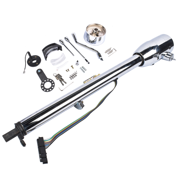 A3-汽车转向柱 32" Chrome Stainless Tilt Steering Column with Key Auto Hot Rod R91004C-32"-6