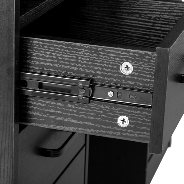  黑色木纹 刨花板贴三胺 120*50*78cm 一门四抽加隔层 电脑桌 N001-12
