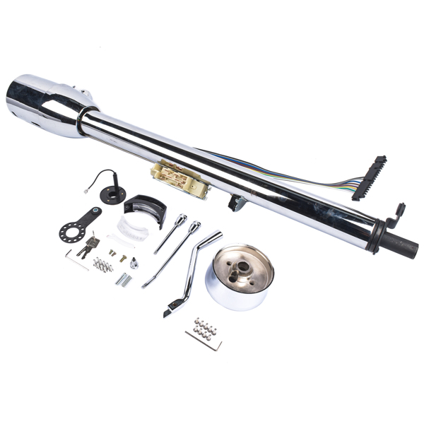 A3-汽车转向柱 32" Chrome Stainless Tilt Steering Column with Key Auto Hot Rod R91004C-32"-3