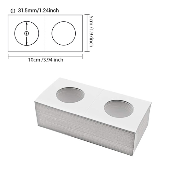 硬币纪念币护币纸夹钱币收藏保护纸卡片 一盒50张( 内直径:31.5mm)-1