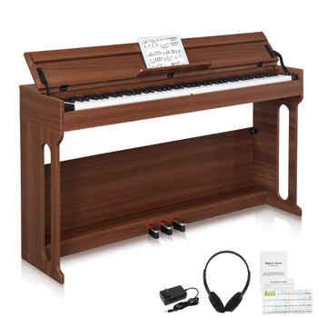 【AM不售卖】Glarry GDP-107/A-802 88键重锤键盘 立盖立式款 黑胡桃木 电钢琴 美国