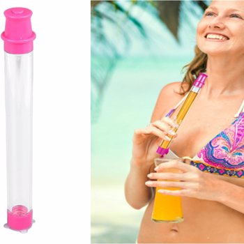 饮料吸管、饮料架，适用于海滩、泳池和派对-可放入苏打水和果汁瓶中 粉色（周末不发货）