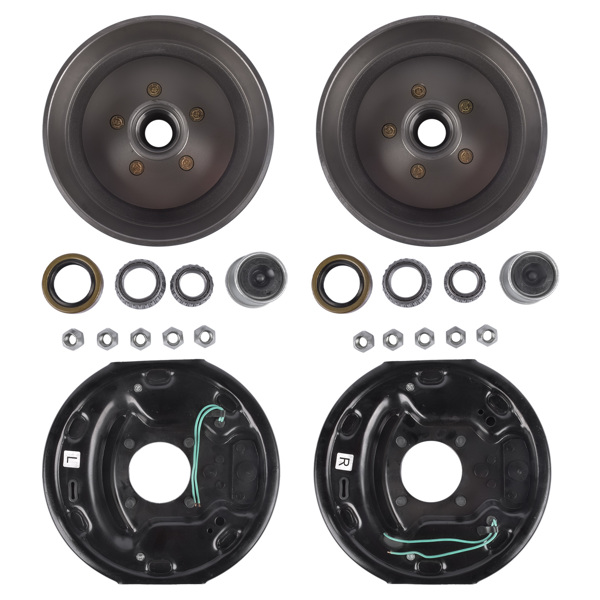 鼓和制动器套装 Trailer 5 on 4.5 Hub Drum + 10"X2-1/4" Electric Brakes for 3500 lbs Axle CW-7