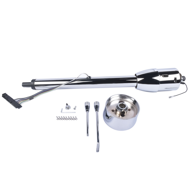 A3-汽车转向柱 28" Chrome Tilt Street Rod Floor Shift Steering Column with Wheel Adapter No Key-13