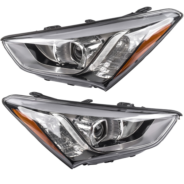  大灯 Halogen Headlight Headlamp Front Left & Right for Hyundai Santa Fe 2013-2016-1