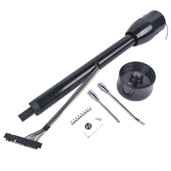 A3-汽车转向柱 28" Black Stainless Tilt Steering Column Manual Floor Shift No Key with Adapter-7