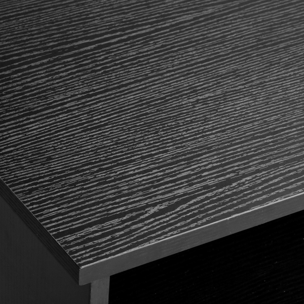  黑色木纹 刨花板贴三胺 120*50*78cm 一门四抽加隔层 电脑桌 N001-11