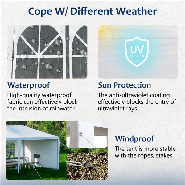 10x30 英尺婚礼派对天篷帐篷户外凉亭，带 8 个可拆卸侧壁-4