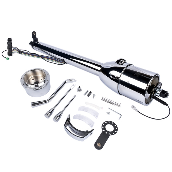 A3-汽车转向柱 28" Chrome Automatic GM Universal Steering Column w/ 9 Hole Wheel Adapter No Key-1