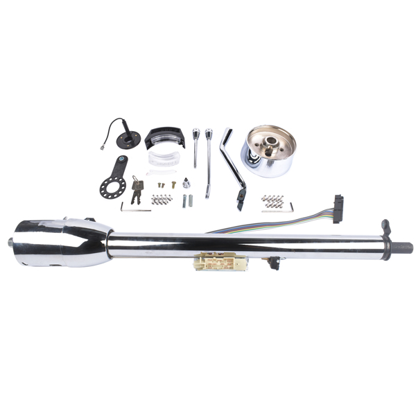 A3-汽车转向柱 32" Chrome Stainless Tilt Steering Column with Key Auto Hot Rod R91004C-32"-7