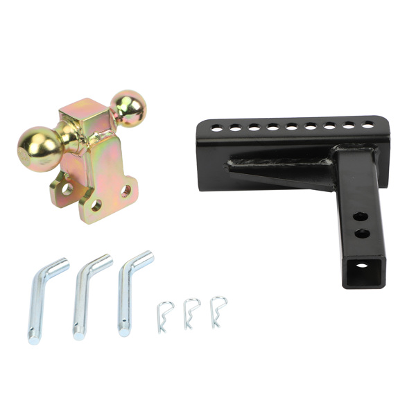 拖车鹅颈适配器 45900 Adjustable Trailer Hitch Ball Mount 2-Inch Receiver 6-Inch Drop 2 and 2-5/16-Inch Balls 14,000 lbs Black-2