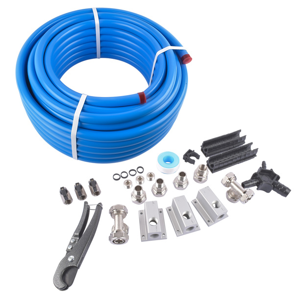  空气压缩机管路套件 Compressed Air System Master Kit for M7500 3/4 Inch Pipe x 100 FT 2 Tee Fittings-5