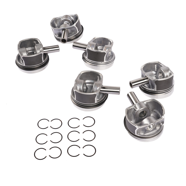 活塞套装 6Pcs Pistons Rings Kit for Phaeton Passat Touareg Porsche Cayenne Audi Q7 06-17-5