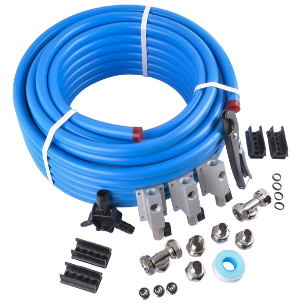  空气压缩机管路套件 Compressed Air System Master Kit for M7500 3/4 Inch Pipe x 100 FT 2 Tee Fittings-4