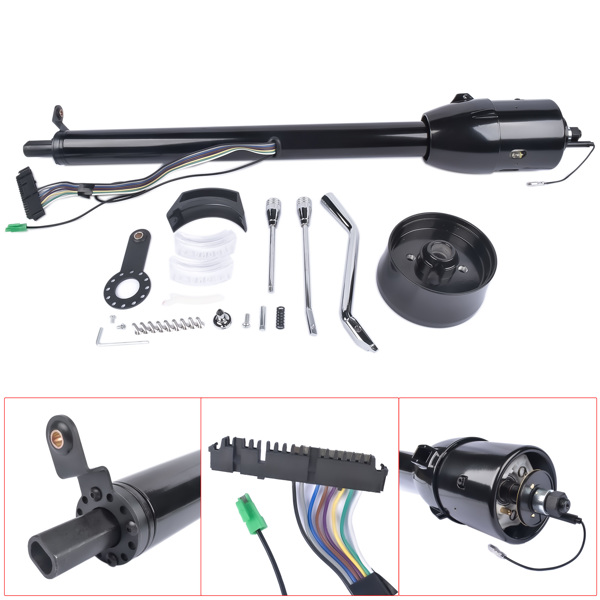 A3-汽车转向柱 Street Hot Rod 30" Black Steering Column Tilt Auto Floor Shift w/ Adapter No Key-7